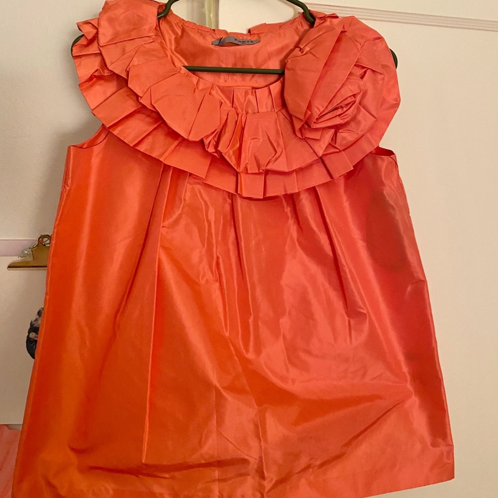 Ports 1961 orange silk sleeveless blouse